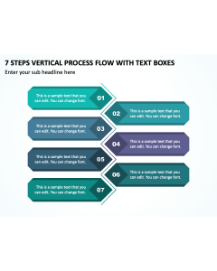 7 Steps Vertical Process Flow with Text Boxes PPT Thumbnail