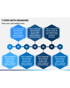 7 Steps with Hexagons PPT Slide 1