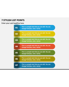 7 Stylish List Points PPT Slide 1