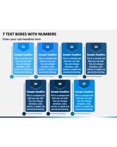 7 Text Boxes with Numbers PPT Slide 1