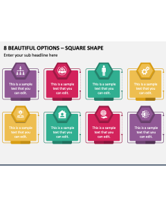 8 Beautiful Options - Square Shape PPT Slide 1