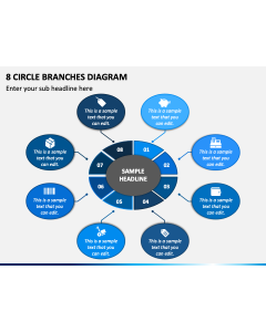 8 Circle Branches Diagram PPT Slide 1