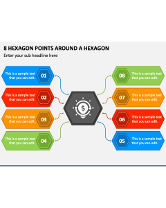 8 Hexagon Points around a Hexagon PPT Slide 1