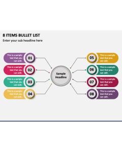 8 Items Bullet List PPT Slide 1