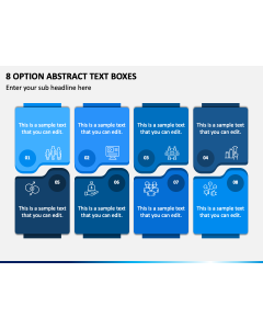 8 Option Abstract Text Boxes PPT Slide 1