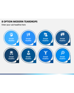 8 Option Modern Teardrops PPT Slide 1