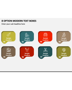 8 Option Modern Text Boxes PPT Slide 1