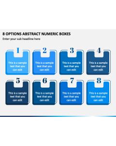 8 Options Abstract Numeric Boxes PPT Slide 1