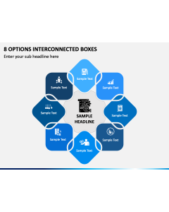 8 Options Interconnected Boxes PPT Slide 1