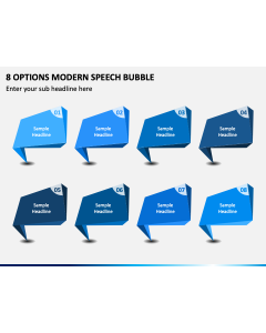 8 Options Modern Speech Bubble PPT Slide 1