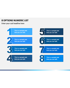 8 Options Numeric List PPT Slide 1