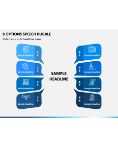 8 Options Speech Bubble PPT Slide 1
