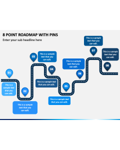 8 Point Roadmap with Pins PPT Slide 1