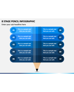8 Stage Pencil Infographic PPT Slide 1