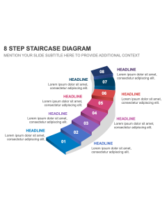 8 Step Staircase Diagram PPT Thumbnail