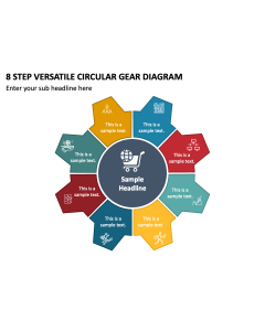 8 Step Versatile Circular Gear Diagram PPT Thumbnail