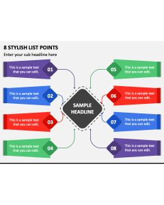 8 Stylish List Points PPT Slide 1
