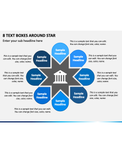8 Text Boxes Around Star PPT Slide 1