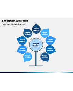 9 Branches with Text PPT Slide 1