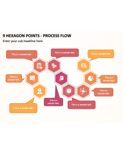 9 Hexagon Points - Process Flow PPT Thumbnail