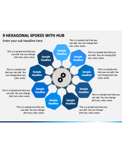 9 Hexagonal Spokes with Hub PPT Slide 1