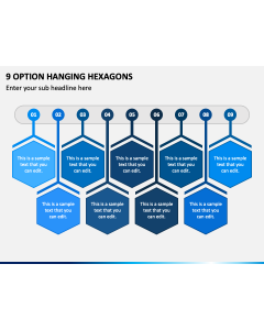 9 Option Hanging Hexagons PPT Slide 1
