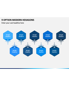 9 Option Modern Hexagons PPT Slide 1