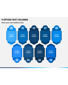 9 Option Text Columns PPT Slide 1
