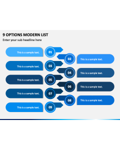 9 Options Modern List PPT Slide 1