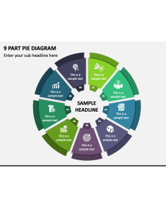 9 Part Pie Diagram PPT Slide 1
