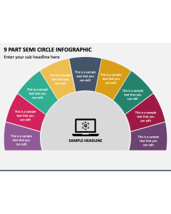 9 Part Semi Circle Infographic PPT Slide 1