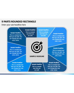 9 Parts Rounded Rectangle PPT Slide 1