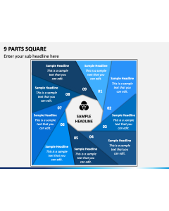 9 Parts Square PPT Slide 1