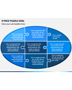 9 Piece Puzzle Oval PPT Slide 1