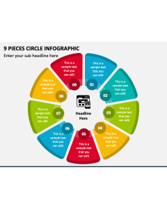 9 Pieces Circle Infographic PPT Slide 1