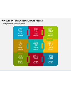9 Pieces Interlocked Square Pieces PPT Slide 2