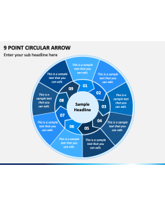 9 Point Circular Arrow PPT Slide 1