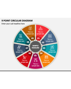 9 Point Circular Diagram PPT Slide 1