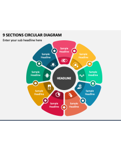 9 Sections Circular Diagram PPT Slide 1