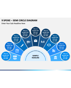 9 Spoke - Semi Circle Diagram PPT Slide 1