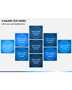 9 Square Text Boxes PPT Slide 1