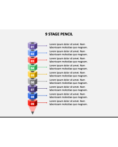 9 Stage Pencil PPT Slide 1