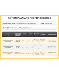 Action Plan and Responsibilities PPT Thumbnail