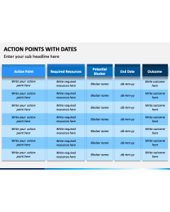 Action Points with Dates PPT Slide 1