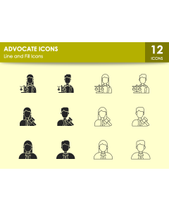 Advocate Icons PPT Slide 1