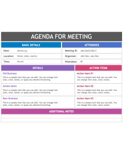 Agenda For Meeting PPT Slide 1