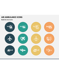 Air Ambulance Icons PPT Slide 1