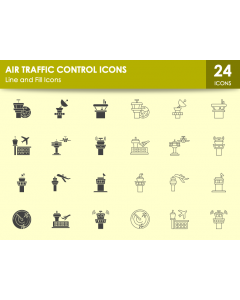 Air Traffic Control Icons PPT Slide 1