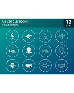 Air Vehicles Icons PPT Slide 1