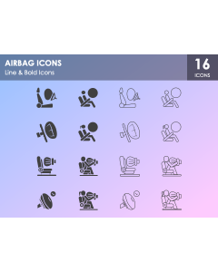 Airbag Icons PPT Slide 1